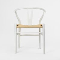 Atlas Dining Chair White Frame Natural Seat