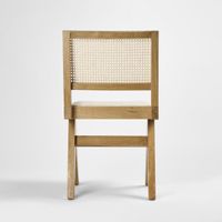 Lexi Scissor Leg Side Dining Chair Oak Frame Natural Fabric