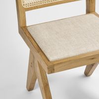 Lexi Scissor Leg Side Dining Chair Oak Frame Natural Fabric