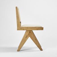 Lexi Scissor Leg Side Dining Chair Oak Frame Natural Fabric
