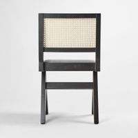 Lexi Scissor Leg Side Dining Chair Black Frame Grey Fabric