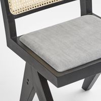 Lexi Scissor Leg Side Dining Chair Black Frame Grey Fabric