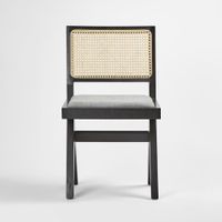 Lexi Scissor Leg Side Dining Chair Black Frame Grey Fabric