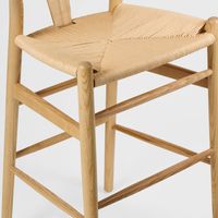 Atlas Bar Stool Ash Frame Natural Seat 65cm