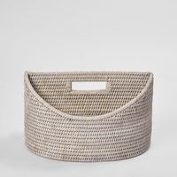 Paume Rattan Magazine Holder  White Wash