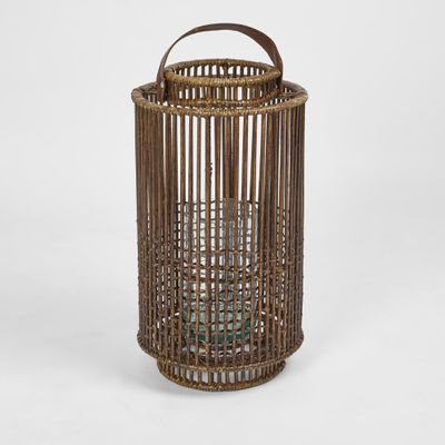 Kyra Rattan Lantern Large Antique Brown