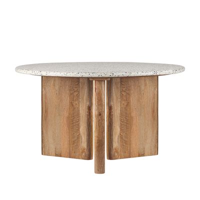 Bonnie Terrazzo Dining Table White/Natural Base