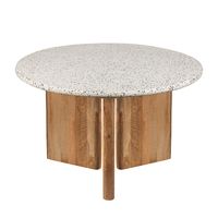 Bonnie Terrazzo Dining Table White/Natural Base