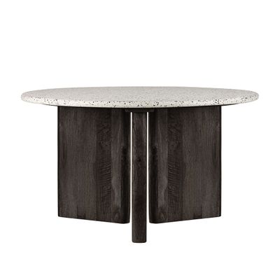 Bonnie Terrazzo Dining Table White/Black Base