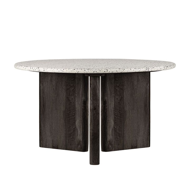 Bonnie Terrazzo Dining Table White/Black Base