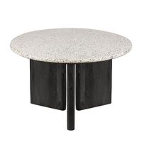 Bonnie Terrazzo Dining Table White/Black Base