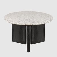 Bonnie Terrazzo Dining Table White/Black Base