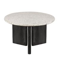 Bonnie Terrazzo Dining Table White/Black Base