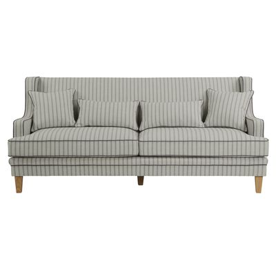 Bondi Hamptons 3 Seat Sofa Blue/White Pin Stripe