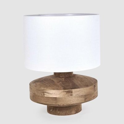 Circa Timber Table Lamp Large White Shade