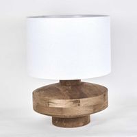 Circa Timber Table Lamp Large White Shade