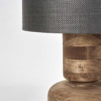 Clem Timber Table Lamp Black Shade