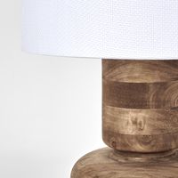 Clem Timber Table Lamp White Shade