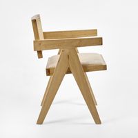 Lexi Scissor Leg Armchair Oak Frame Natural Fabric