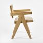 Lexi Scissor Leg Armchair Oak Frame Natural Fabric