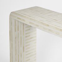 Eloise Bone Inlay Curved Console Table White