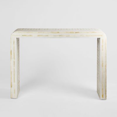 Eloise Bone Inlay Curved Console Table White