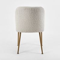 Desiree Dining Chair Boucle Fabric Bronzed Legs