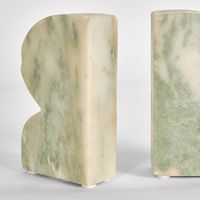 Cooper Marble Bookend Set Green & White