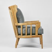 Jackman Coastal Oakwood and Linene Armchair Blue