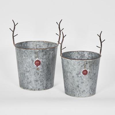 Red Nose And Antler Pots