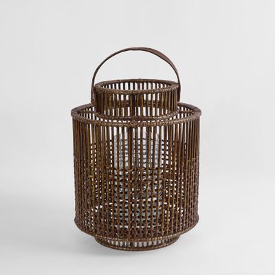 Kyra Rattan Lantern Medium Antique Brown