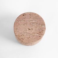 Graze Travertine Coaster Set 4 Round Rust