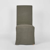 Ville Dining Chair Slip Cover Linen Charcoal