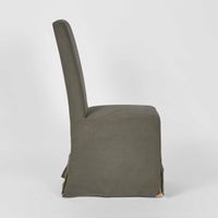 Ville Dining Chair Slip Cover Linen Charcoal