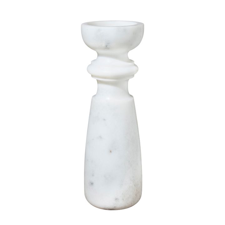 Jasmine Marble Candle Stick Medium White