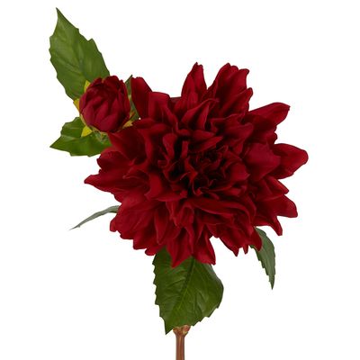 Dahlia Flower Real Touch Stem 74cm Red