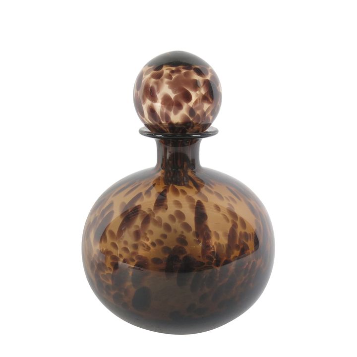 Jasper Glass Bottle Round Tortoiseshell