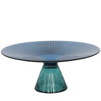 Morello Glass Footed Bowl Blue