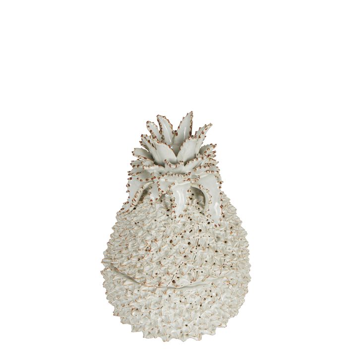 Pineapple Ceramic Jar White