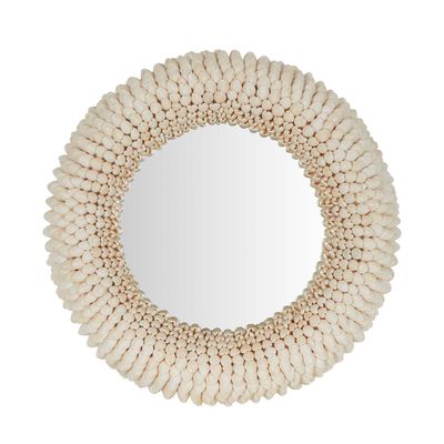 Terrigal Round Mirror 40x40cm Cream