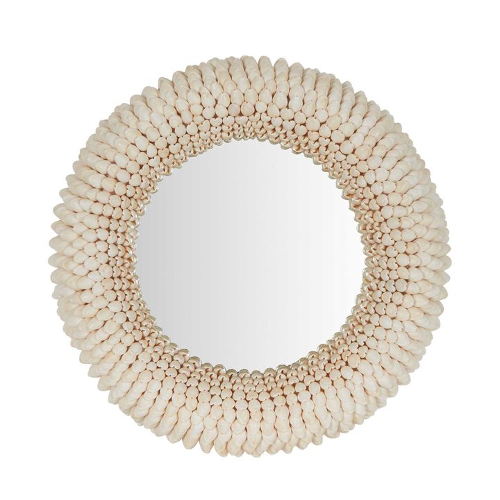 Terrigal Round Mirror 40x40cm Cream