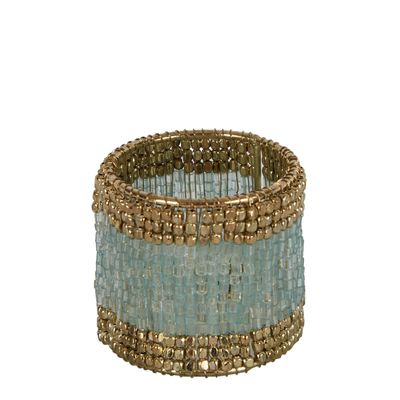 Beaded Napkin Ring Mint Gold