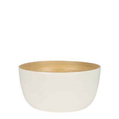 Blana Deep Bamboo Bowl White