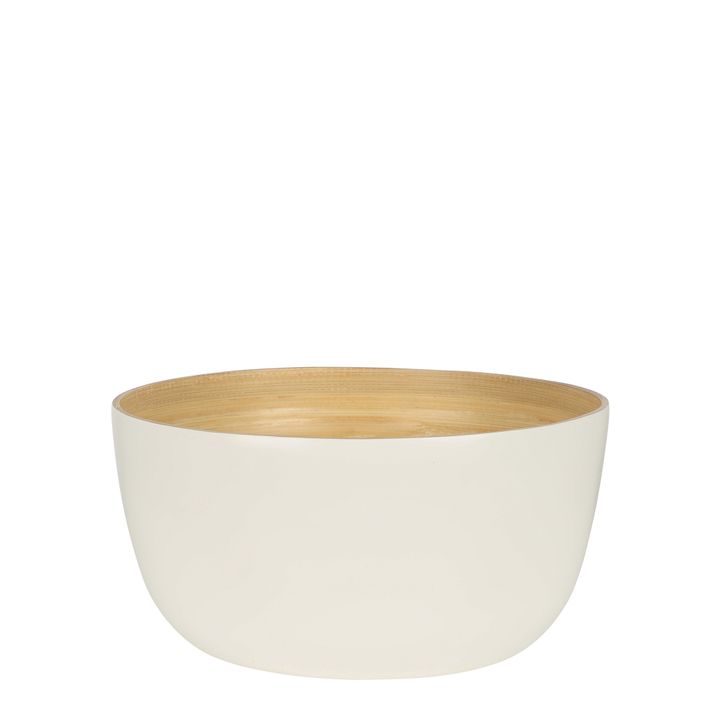 Blana Deep Bamboo Bowl White