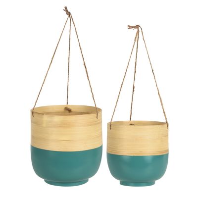 Blana Bamboo Planters Sage Set of 2