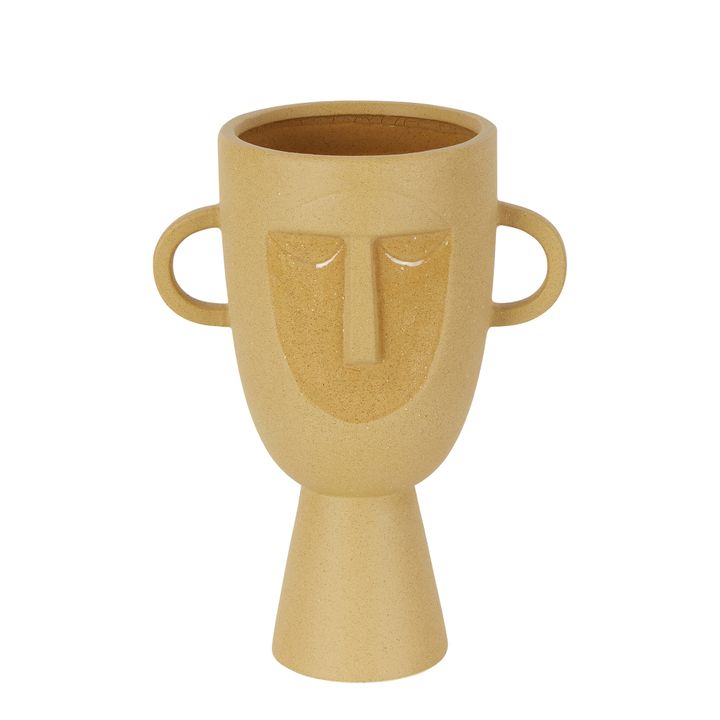 Coltrane Stoneware Face Vase Sand