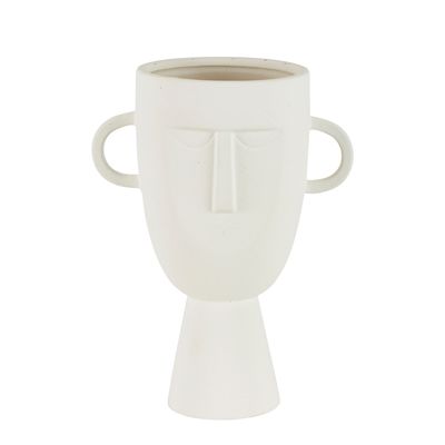 Coltrane Stoneware Face Vase White