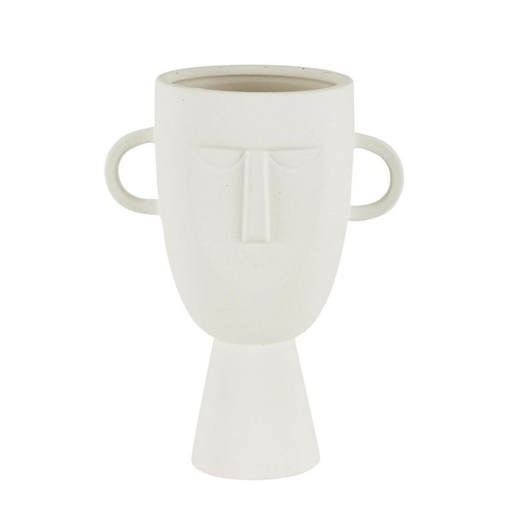 Coltrane Stoneware Face Vase White