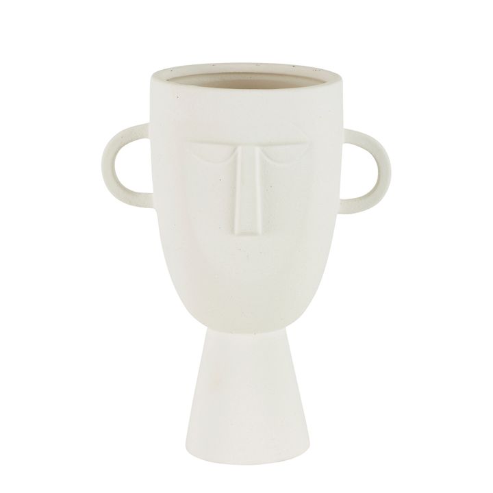 Coltrane Stoneware Face Vase White