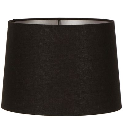 Linen Drum Lamp Shade XXXL Black with Silver Lining